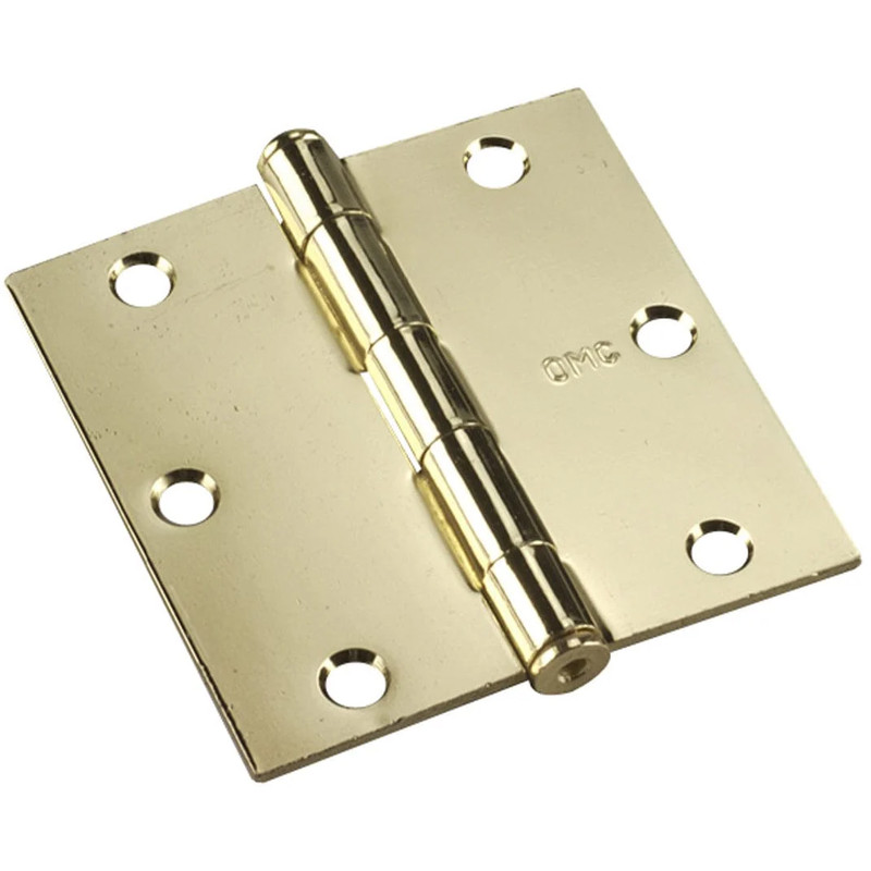 Full Mortise Butt Hinge - Size:3-1/2" - Finish:Brass - Corner Type:Square Corner
